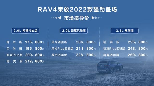 丰田全部车型图片价格，一汽丰田新款RAV4荣放上市