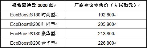 福特蒙迪欧2020款报价及图片，福特蒙迪欧2020款升级上市