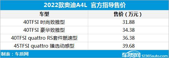 一汽大众奥迪a4l价格，2022款奥迪A4L上市