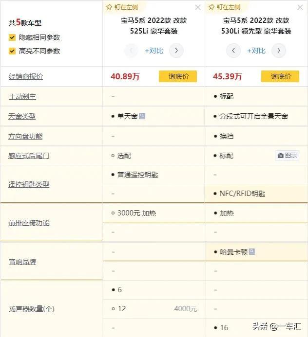 宝马5系价格2022款报价，2022款宝马5系最新配置参数