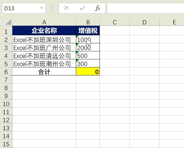 电子表格求和不对是怎么回事？excel为什么求和总是等于0