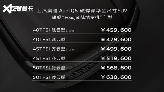 奥迪轿车价位和图片，上汽奥迪Q6正式上市售价45.96起