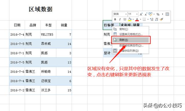 数据透视表怎么刷新？excel数据透视表的操作及使用技巧