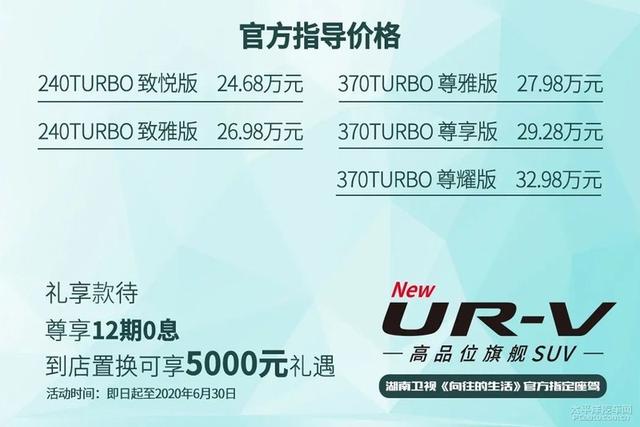 新款urv本田汽车价格及图片，售24.68万起的东风本田urv参数配置