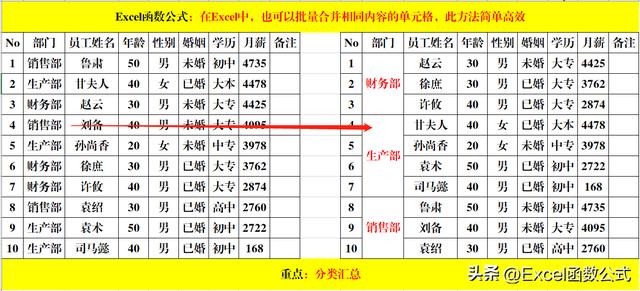 excel怎样合并单元格？excel批量合并单元格的方法