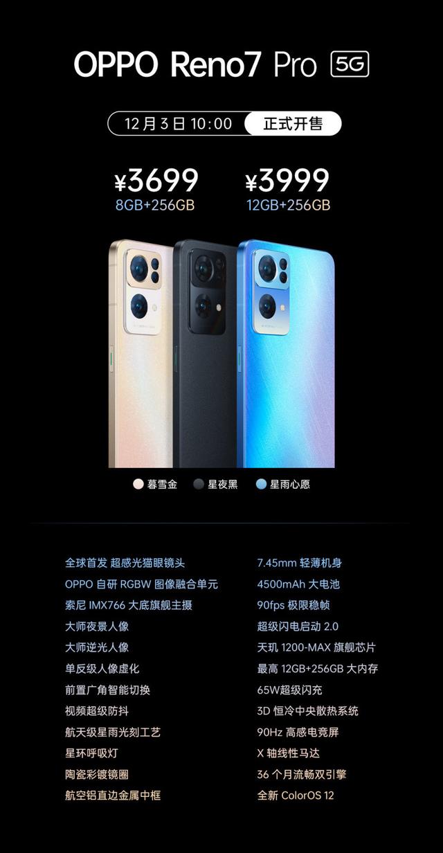 OPPO reno7 pro参数配置，2022年opporeno7pro值得入手吗？