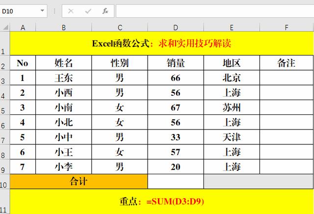 excel函数求和怎么用？函数的求和方法和技巧